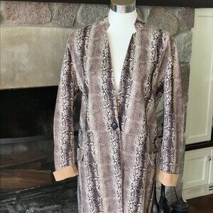 'BlankNYC' Snake Skin Patterned Long Jacket - Size Medium